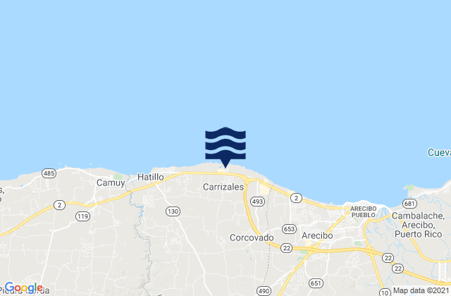 Mapa de mareas Carrizales Barrio, Puerto Rico