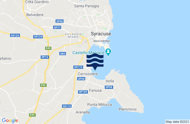 Mapa de mareas Carrozziere, Italy