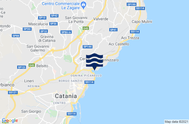 Mapa de mareas Carrubazza-Motta, Italy
