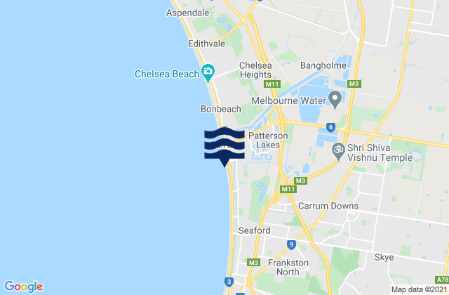 Mapa de mareas Carrum, Australia