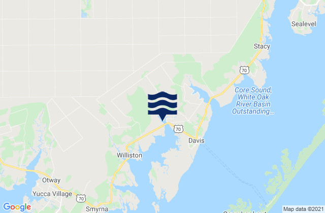 Mapa de mareas Carteret County, United States