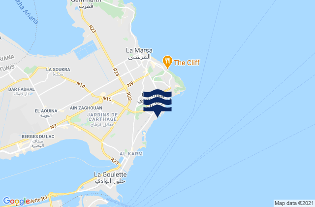 Mapa de mareas Carthage, Tunisia