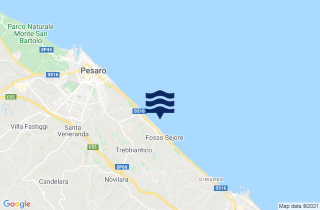 Mapa de mareas Cartoceto, Italy