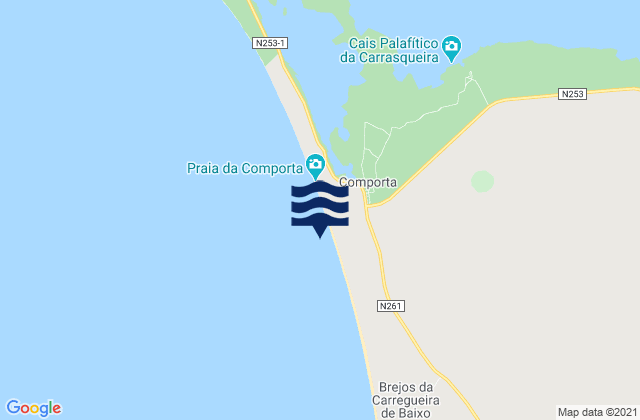 Mapa de mareas Carvalhal, Portugal