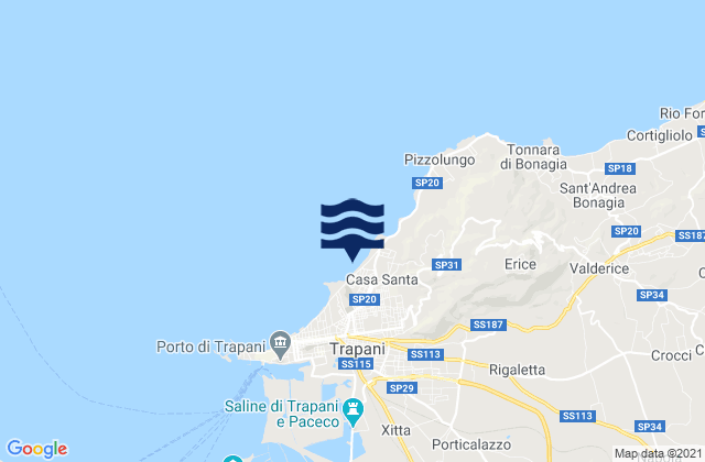 Mapa de mareas Casa Santa, Italy