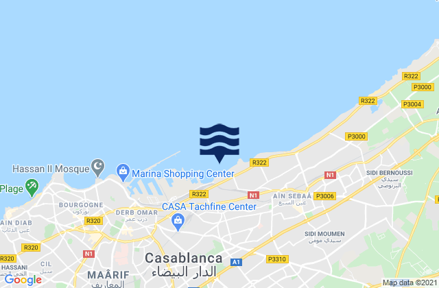 Mapa de mareas Casablanca, Morocco