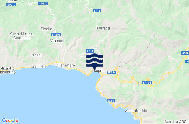 Mapa de mareas Casaletto Spartano, Italy