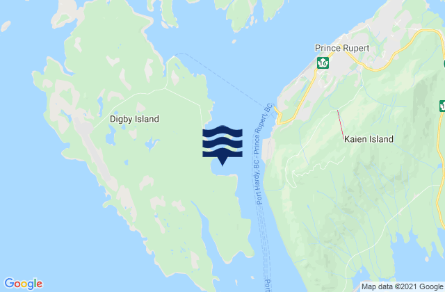 Mapa de mareas Casey Cove, Canada