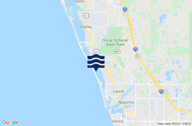 Mapa de mareas Casey Key, United States
