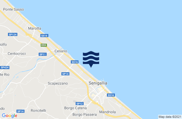 Mapa de mareas Casine, Italy