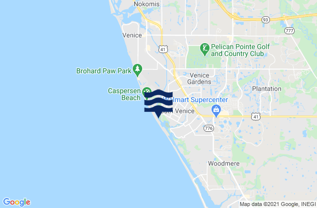 Mapa de mareas Caspersen Beach, United States