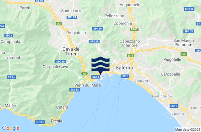 Mapa de mareas Castel San Giorgio, Italy