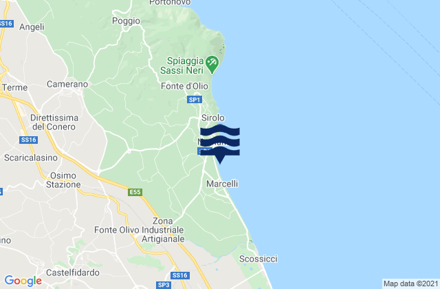 Mapa de mareas Castelfidardo, Italy
