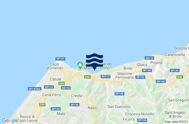 Mapa de mareas Castell'Umberto, Italy