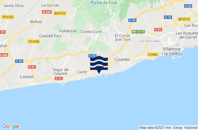 Mapa de mareas Castellet, Spain