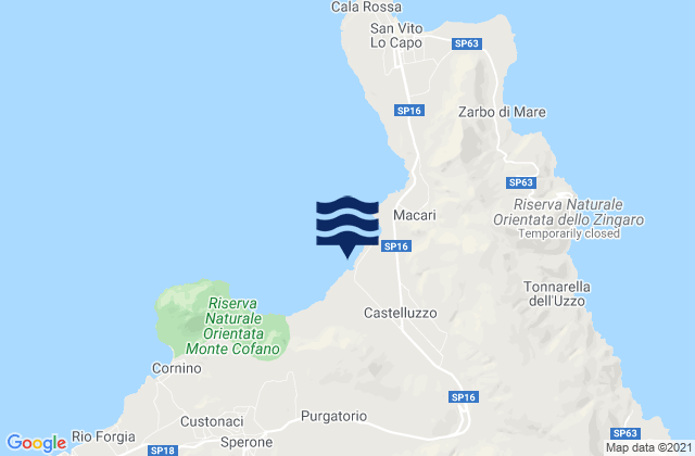 Mapa de mareas Castelluzzo, Italy