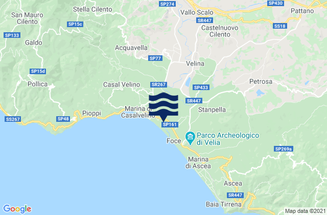 Mapa de mareas Castelnuovo Cilento, Italy