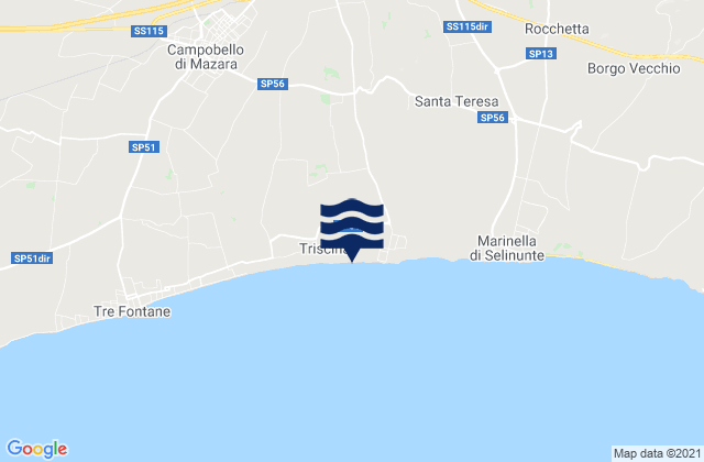 Mapa de mareas Castelvetrano, Italy