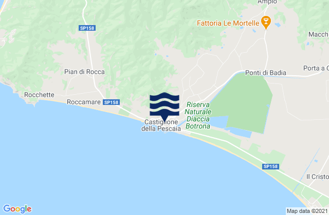 Mapa de mareas Castiglione della Pescaia, Italy
