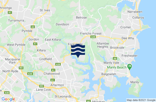 Mapa de mareas Castle Cove, Australia