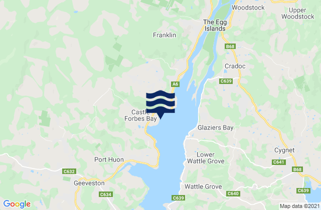 Mapa de mareas Castle Forbes Bay, Australia