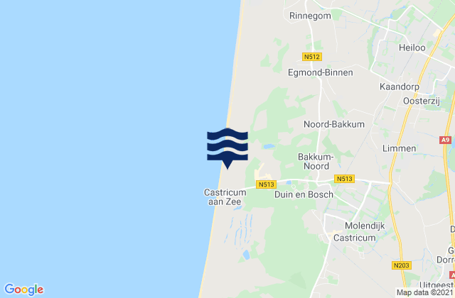 Mapa de mareas Castricum, Netherlands