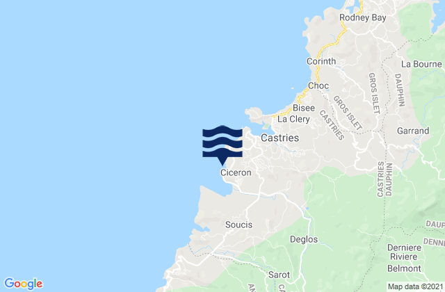 Mapa de mareas Castries, Saint Lucia