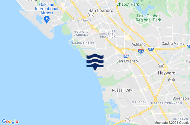 Mapa de mareas Castro Valley, United States
