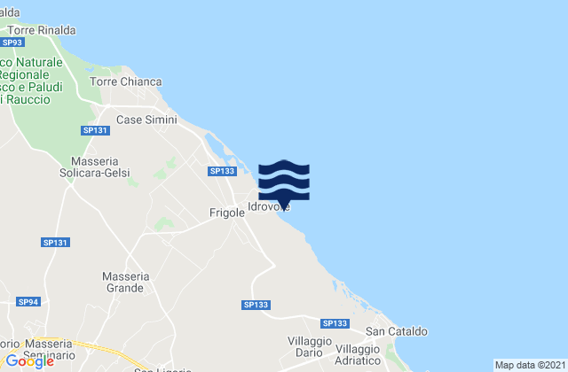 Mapa de mareas Castromediano, Italy