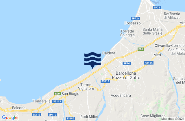 Mapa de mareas Castroreale, Italy