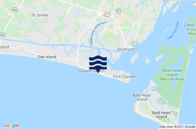 Mapa de mareas Caswell Beach, United States