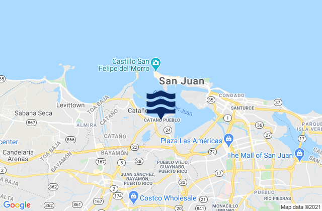 Mapa de mareas Cataño Barrio-Pueblo, Puerto Rico