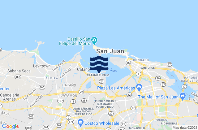 Mapa de mareas Cataño, Puerto Rico
