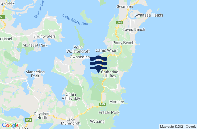 Mapa de mareas Catherine Hill Bay, Australia