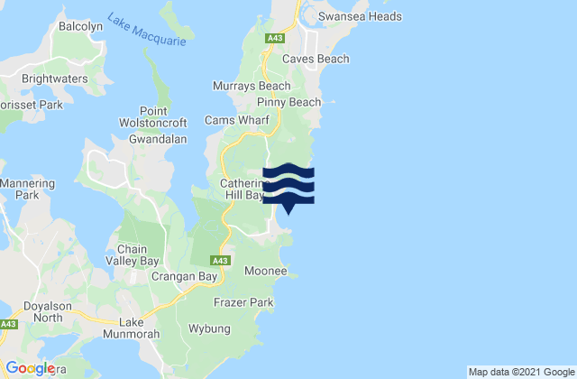 Mapa de mareas Catherine Hill Bay, Australia