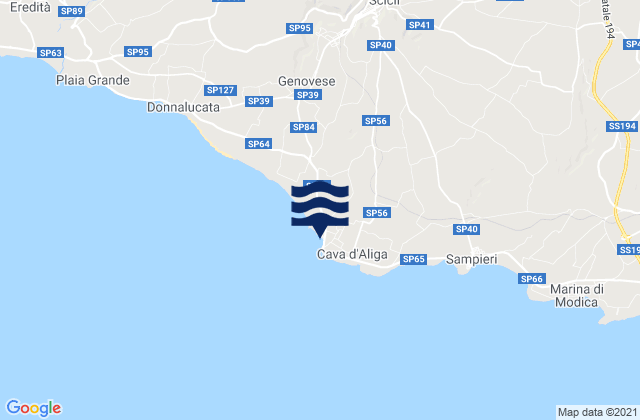 Mapa de mareas Cava d'Aliga, Italy