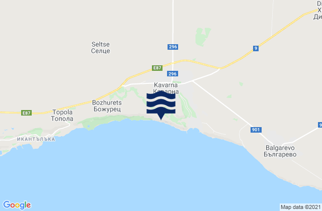 Mapa de mareas Cavarna, Bulgaria
