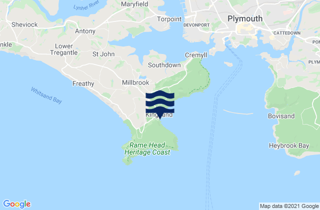 Mapa de mareas Cawsand Bay Beach, United Kingdom