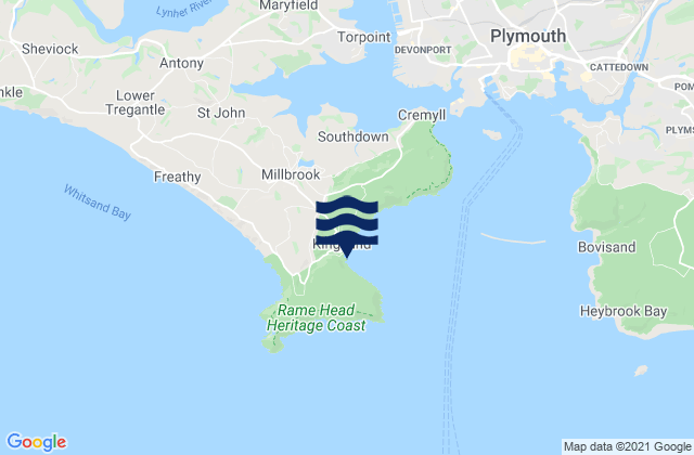 Mapa de mareas Cawsand Bay, United Kingdom