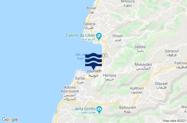 Mapa de mareas Caza du Matn, Lebanon