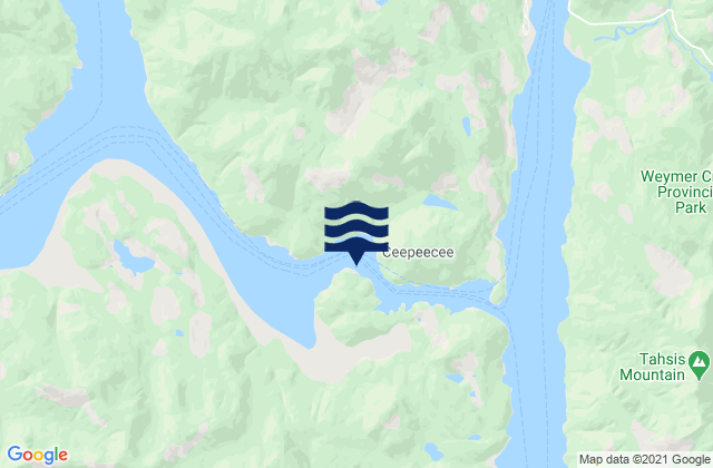 Mapa de mareas Ceepeecee, Canada