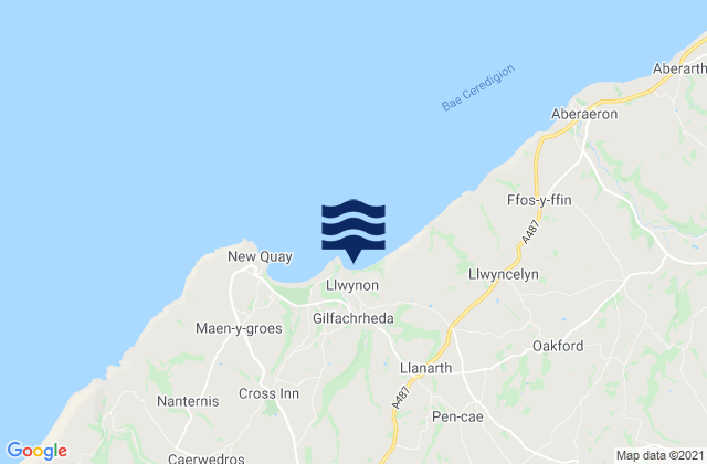 Mapa de mareas Cei Bach Bay Beach, United Kingdom