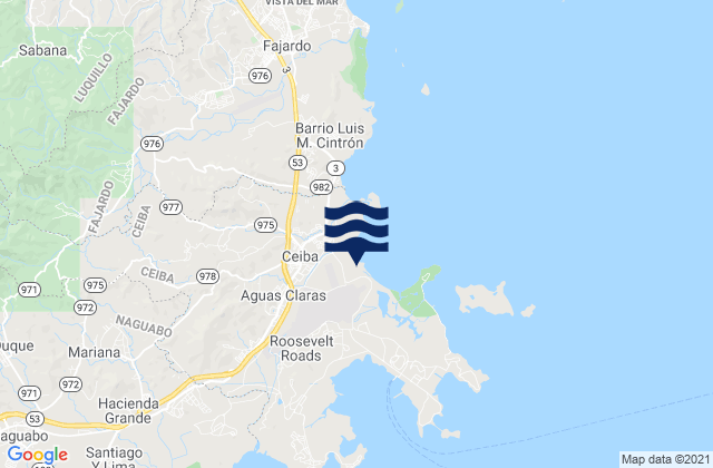 Mapa de mareas Ceiba Barrio-Pueblo, Puerto Rico