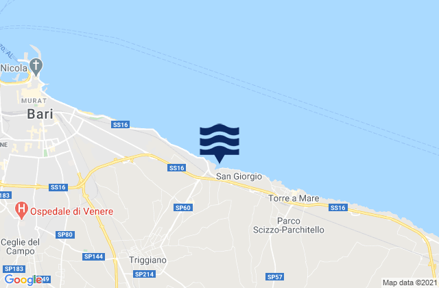 Mapa de mareas Cellamare, Italy