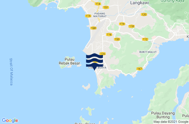 Mapa de mareas Cenang Beach (The Cliff), Malaysia