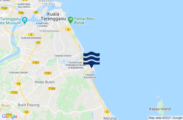 Mapa de mareas Cendering (Chendering), Malaysia