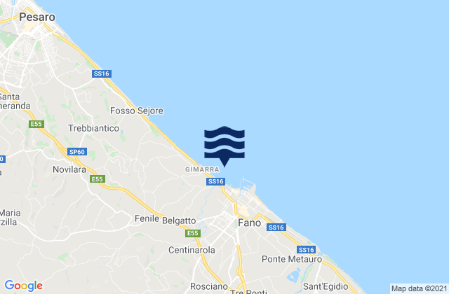 Mapa de mareas Centinarola, Italy