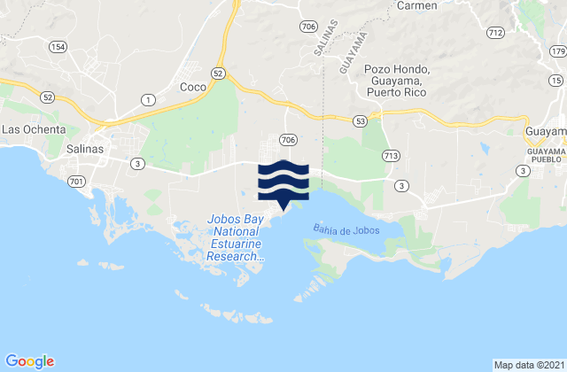 Mapa de mareas Central Aguirre, Puerto Rico