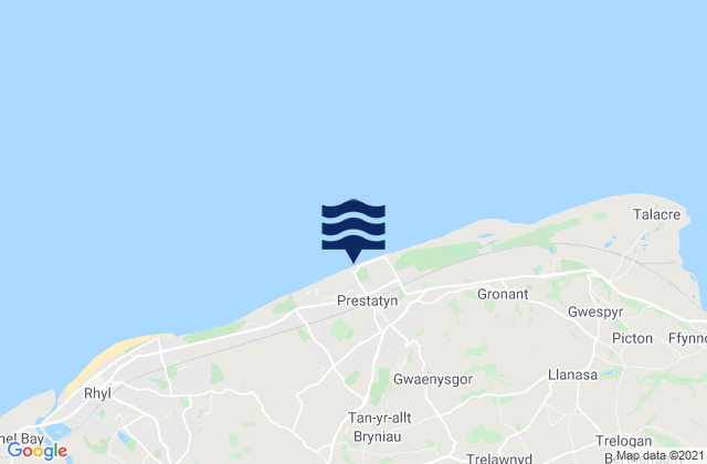 Mapa de mareas Central Beach, United Kingdom