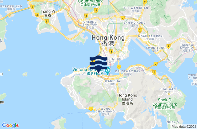 Mapa de mareas Central, Hong Kong